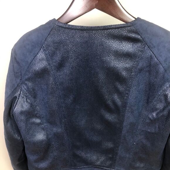 Freda (UK Boutique) Blue Biker Moto Jacket Size 12 - Picture 11 of 11